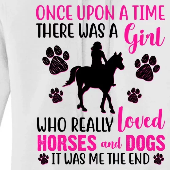 Girl Who Loves Horses And Dogs Women's Pullover Hoodie