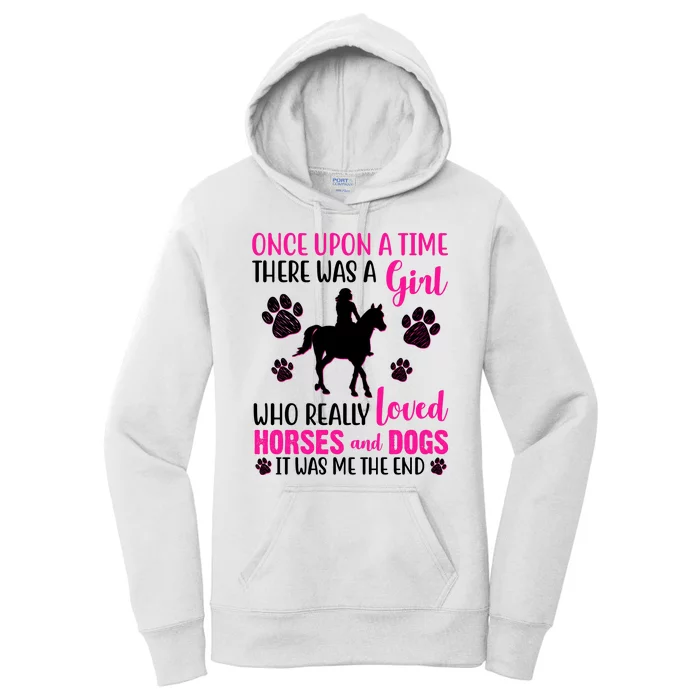 Girl Who Loves Horses And Dogs Women's Pullover Hoodie