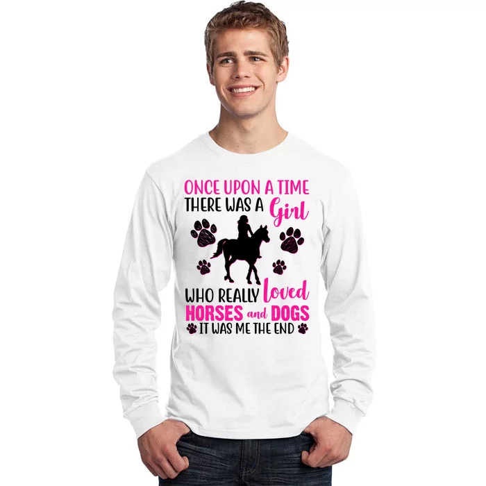 Girl Who Loves Horses And Dogs Tall Long Sleeve T-Shirt