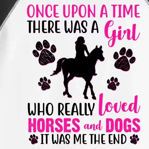 Girl Who Loves Horses And Dogs Toddler Fine Jersey T-Shirt