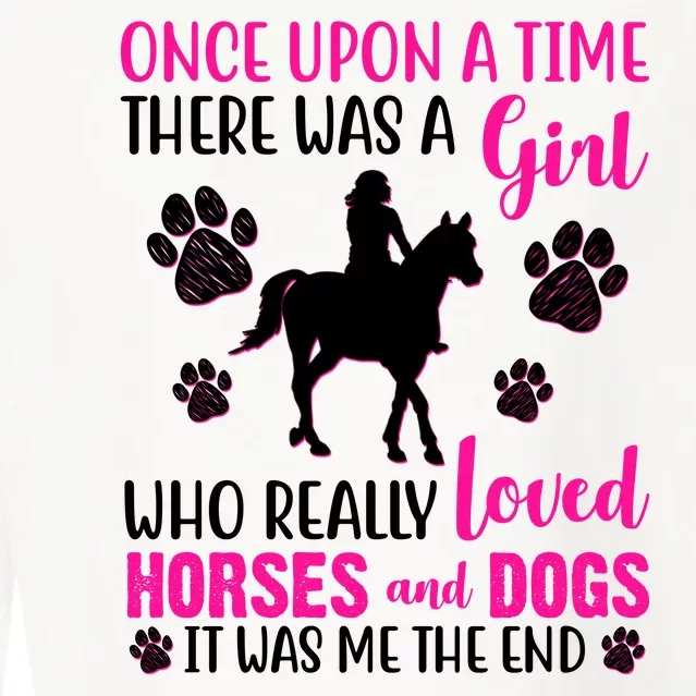 Girl Who Loves Horses And Dogs Cropped Pullover Crew