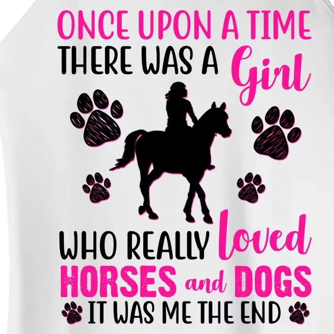 Girl Who Loves Horses And Dogs Women’s Perfect Tri Rocker Tank