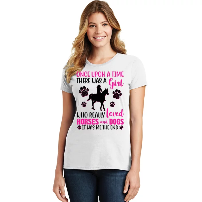 Girl Who Loves Horses And Dogs Women's T-Shirt