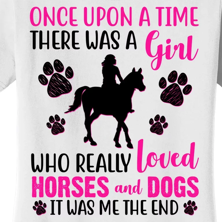 Girl Who Loves Horses And Dogs Women's T-Shirt