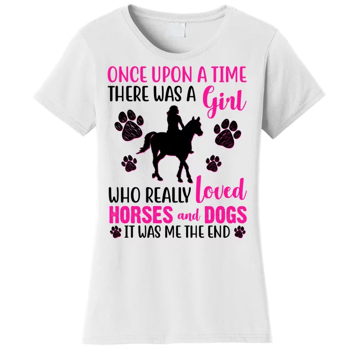 Girl Who Loves Horses And Dogs Women's T-Shirt