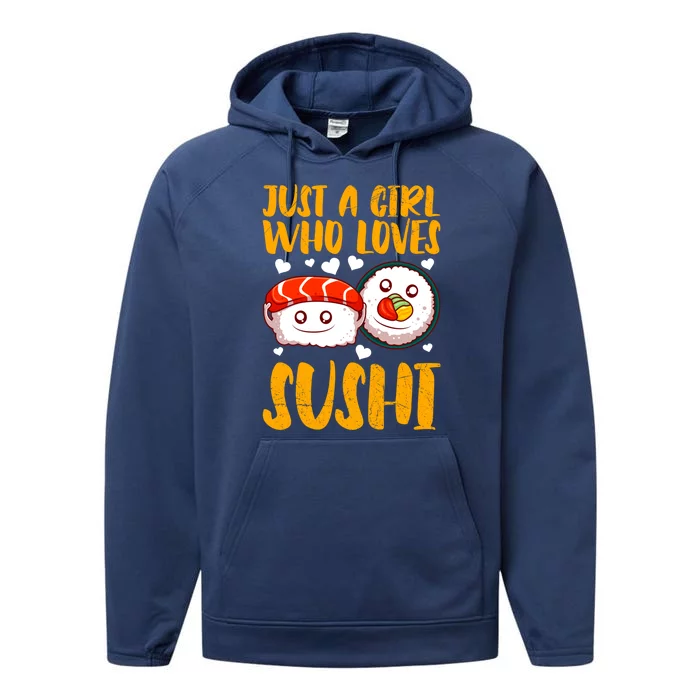 Girl Who Loves Sushi Lover Kawaii Meaningful Gift Performance Fleece Hoodie