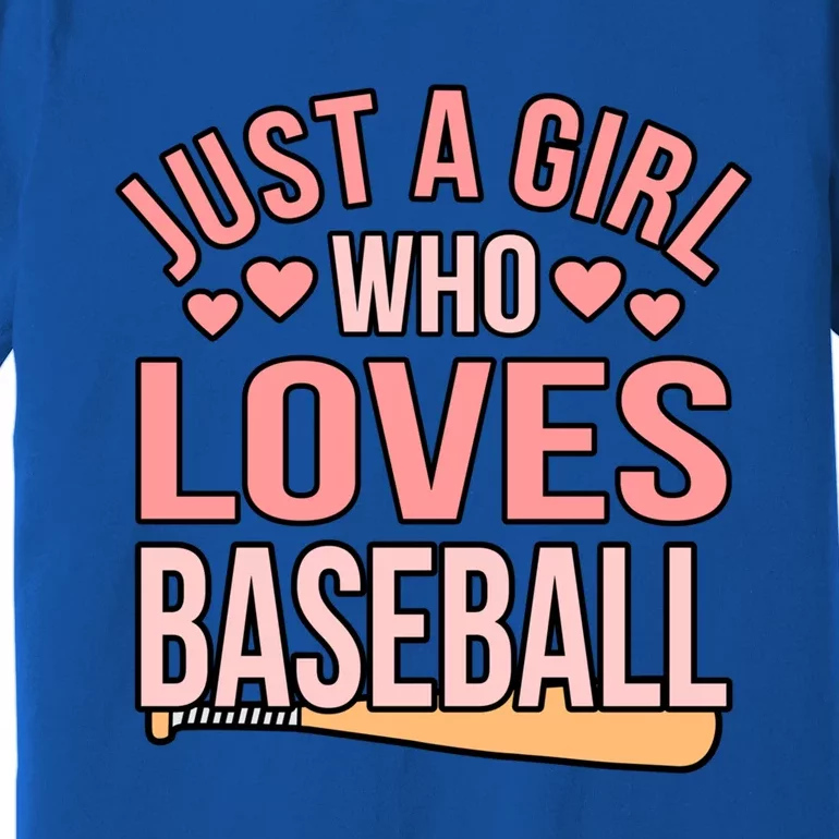 Girl Who Loves Baseball Sports Player Lover Coach Graphic Gift Premium T-Shirt