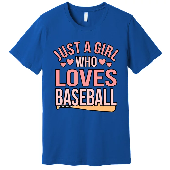 Girl Who Loves Baseball Sports Player Lover Coach Graphic Gift Premium T-Shirt