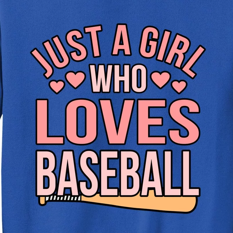 Girl Who Loves Baseball Sports Player Lover Coach Graphic Gift Tall Sweatshirt