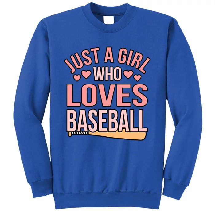 Girl Who Loves Baseball Sports Player Lover Coach Graphic Gift Tall Sweatshirt