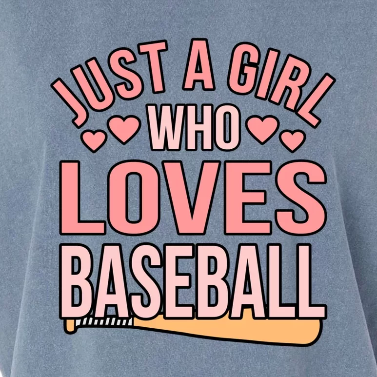 Girl Who Loves Baseball Sports Player Lover Coach Graphic Gift Garment-Dyed Women's Muscle Tee