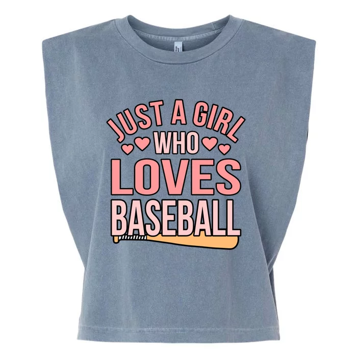 Girl Who Loves Baseball Sports Player Lover Coach Graphic Gift Garment-Dyed Women's Muscle Tee