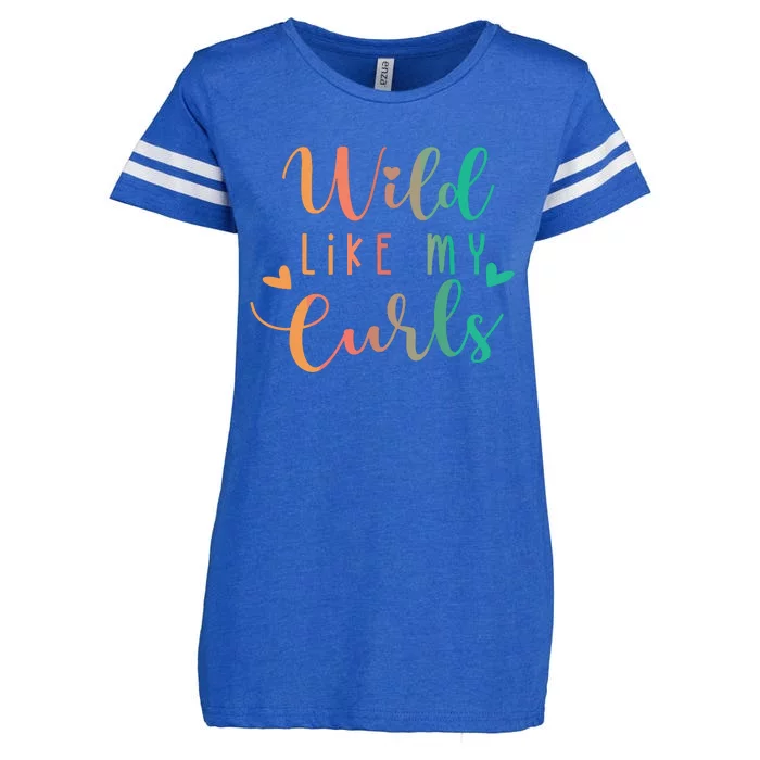 Girls Wild Like My Curls Funny Curly Hair Le Tie Dye Enza Ladies Jersey Football T-Shirt