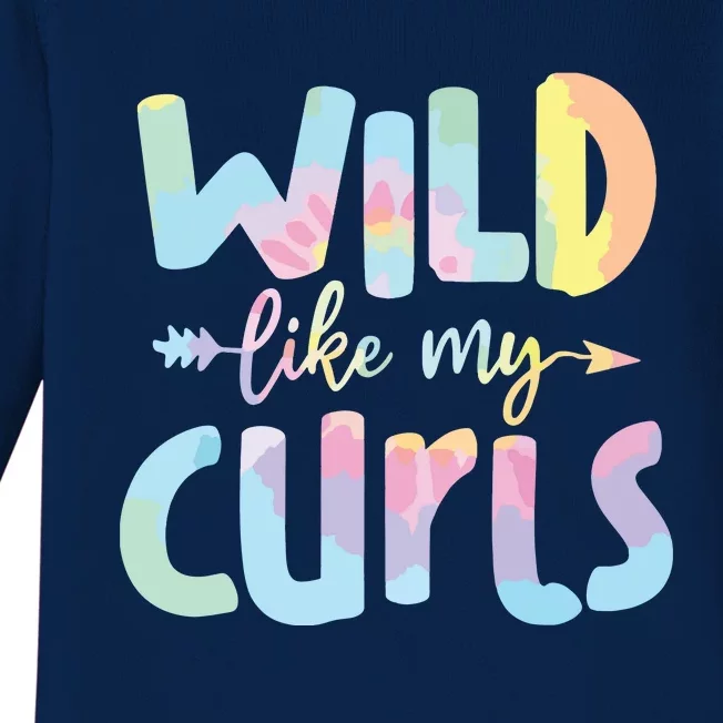 Girls Wild Like My Curls Funny Curly Hair Le Tie Dye Baby Long Sleeve Bodysuit