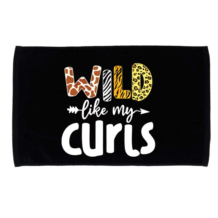 Girls Wild Like My Curls Funny Curly Hair Leopard Microfiber Hand Towel