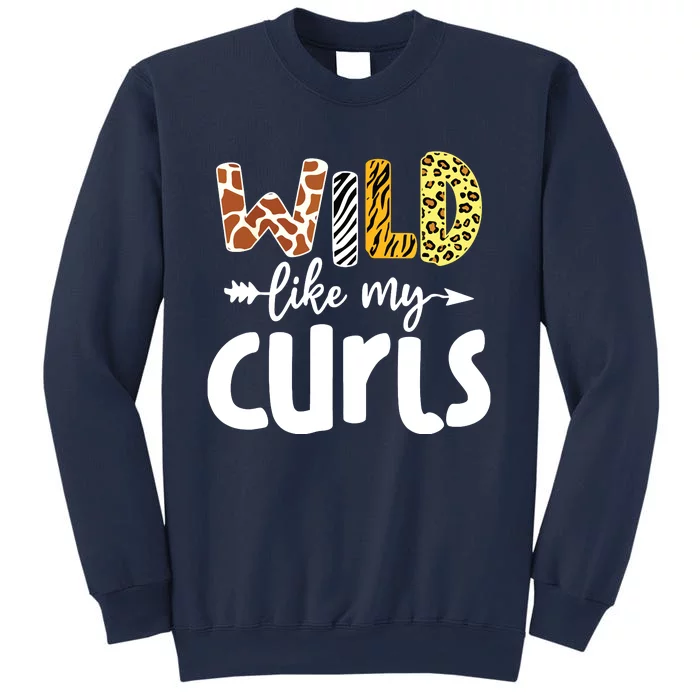 Girls Wild Like My Curls Funny Curly Hair Leopard Sweatshirt