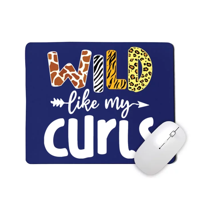 Girls Wild Like My Curls Funny Curly Hair Leopard Mousepad