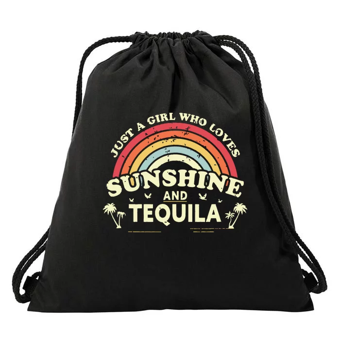 Girl Who Loves Sunshine And Tequila Tank Top Drawstring Bag