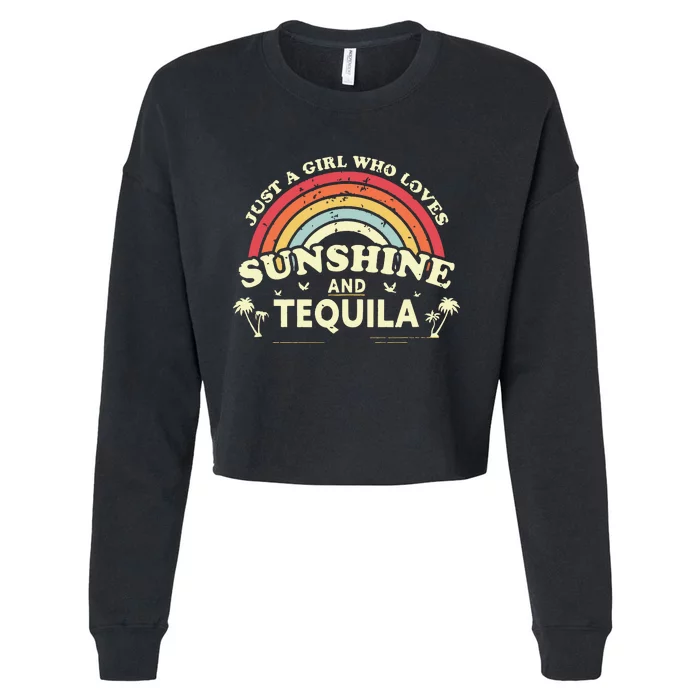 Girl Who Loves Sunshine And Tequila Tank Top Cropped Pullover Crew