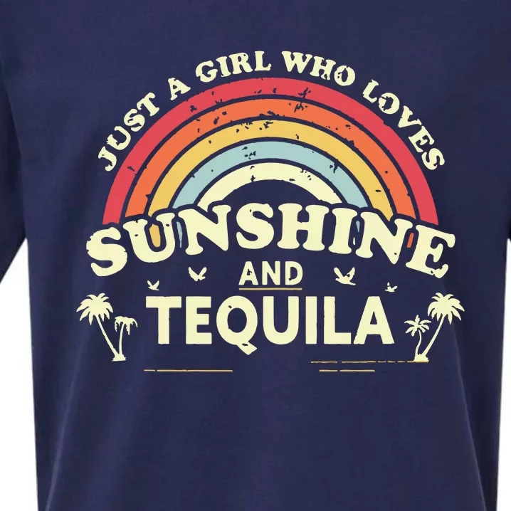 Girl Who Loves Sunshine And Tequila Tank Top Sueded Cloud Jersey T-Shirt