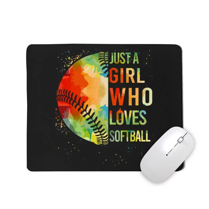 Girl Who Love Softball T Catcher Cute Women Gift Mousepad