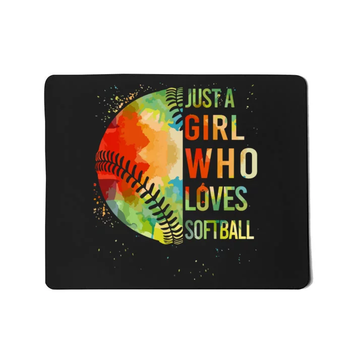 Girl Who Love Softball T Catcher Cute Women Gift Mousepad