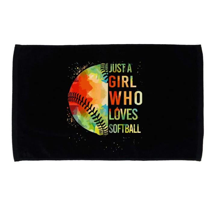 Girl Who Love Softball T Catcher Cute Women Gift Microfiber Hand Towel