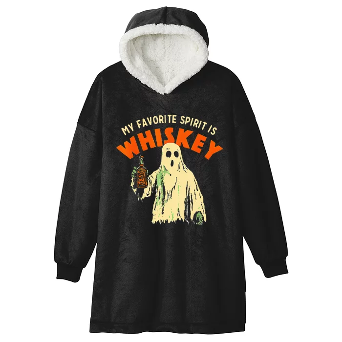 Ghost Whiskey My Favorite Spirit Is Whiskey Ghost Hooded Wearable Blanket