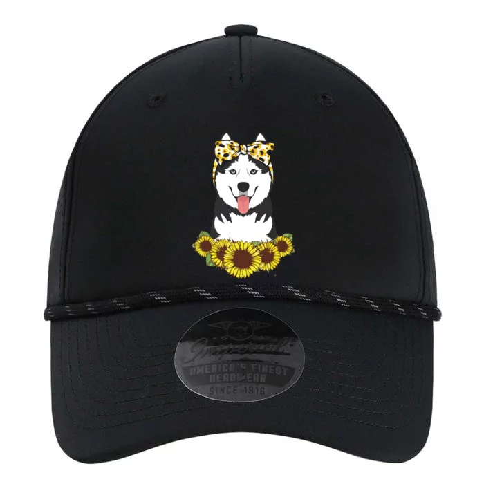 Girl Women Mom Siberian Husky Dog Sunflower Puppy Lover Performance The Dyno Cap