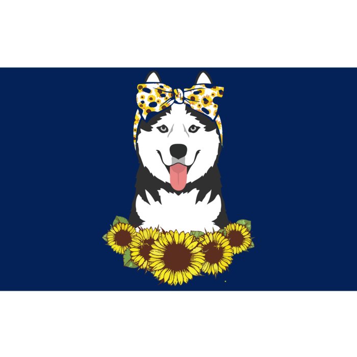 Girl Women Mom Siberian Husky Dog Sunflower Puppy Lover Bumper Sticker