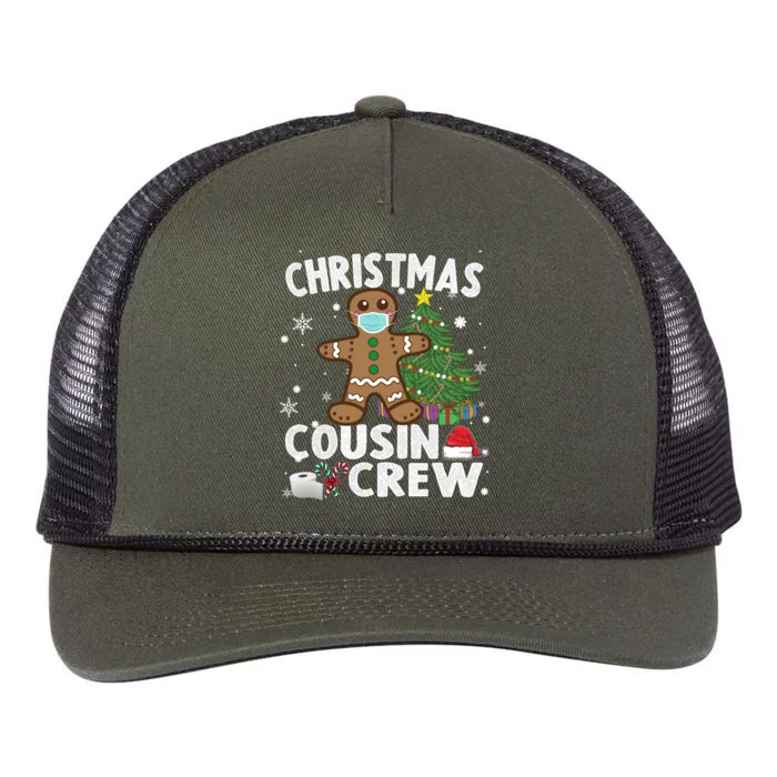 Gingerbread Wearing Mask Christmas Cousin Crew Funny Gift Retro Rope Trucker Hat Cap