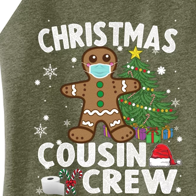 Gingerbread Wearing Mask Christmas Cousin Crew Funny Gift Women’s Perfect Tri Rocker Tank