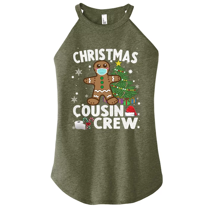 Gingerbread Wearing Mask Christmas Cousin Crew Funny Gift Women’s Perfect Tri Rocker Tank