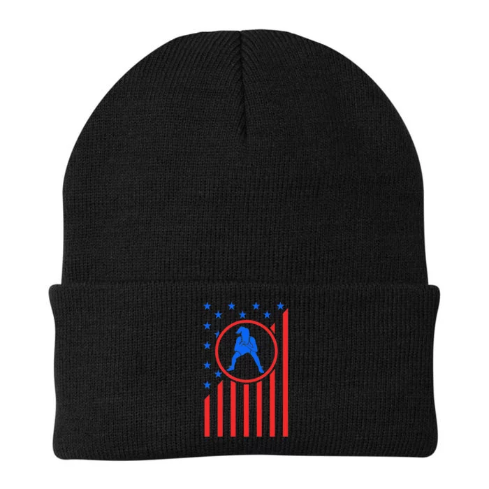 Girls Wrestling Mom  Wrestler Female Wrestle USA Flag Knit Cap Winter Beanie