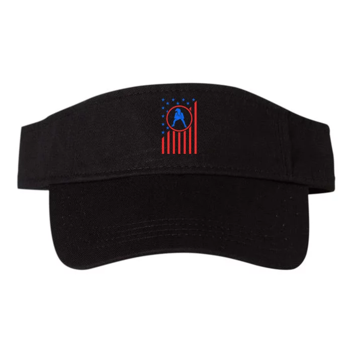 Girls Wrestling Mom  Wrestler Female Wrestle USA Flag Valucap Bio-Washed Visor