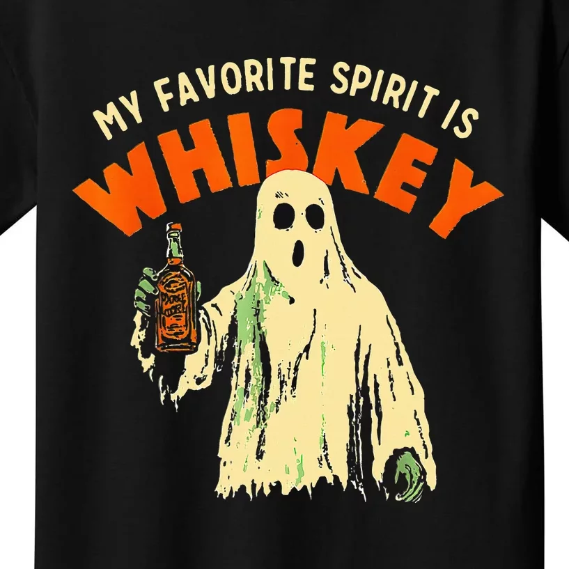 Ghost Whiskey My Favorite Spirit Is Whiskey Ghost Kids T-Shirt