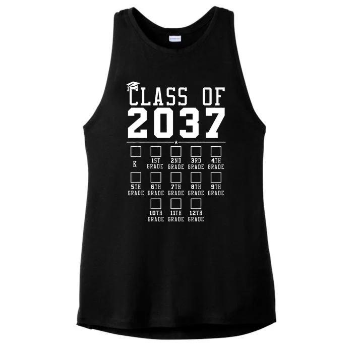 Grow With Me Class Of 2037 Handprint Kindergarten Graduation Ladies Tri-Blend Wicking Tank