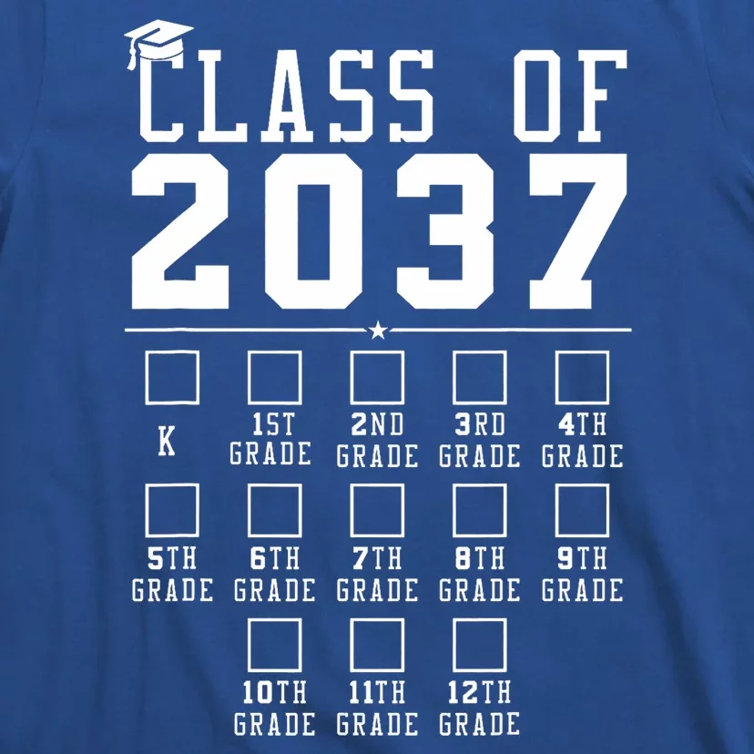 Grow With Me Class Of 2037 Handprint Kindergarten Graduation T-Shirt