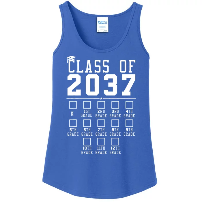 Grow With Me Class Of 2037 Handprint Kindergarten Graduation Ladies Essential Tank