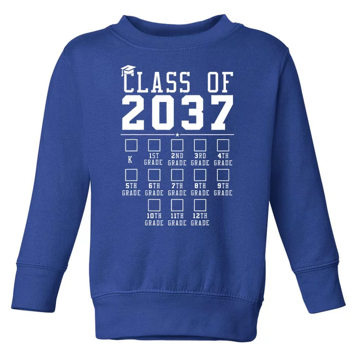 Grow With Me Class Of 2037 Handprint Kindergarten Graduation Toddler Sweatshirt