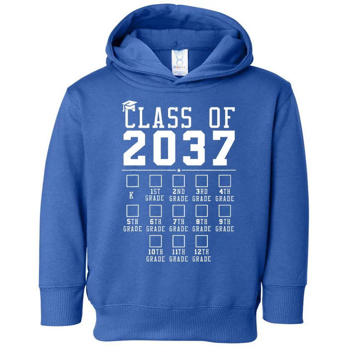 Grow With Me Class Of 2037 Handprint Kindergarten Graduation Toddler Hoodie