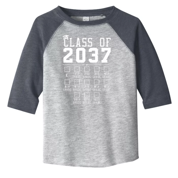 Grow With Me Class Of 2037 Handprint Kindergarten Graduation Toddler Fine Jersey T-Shirt