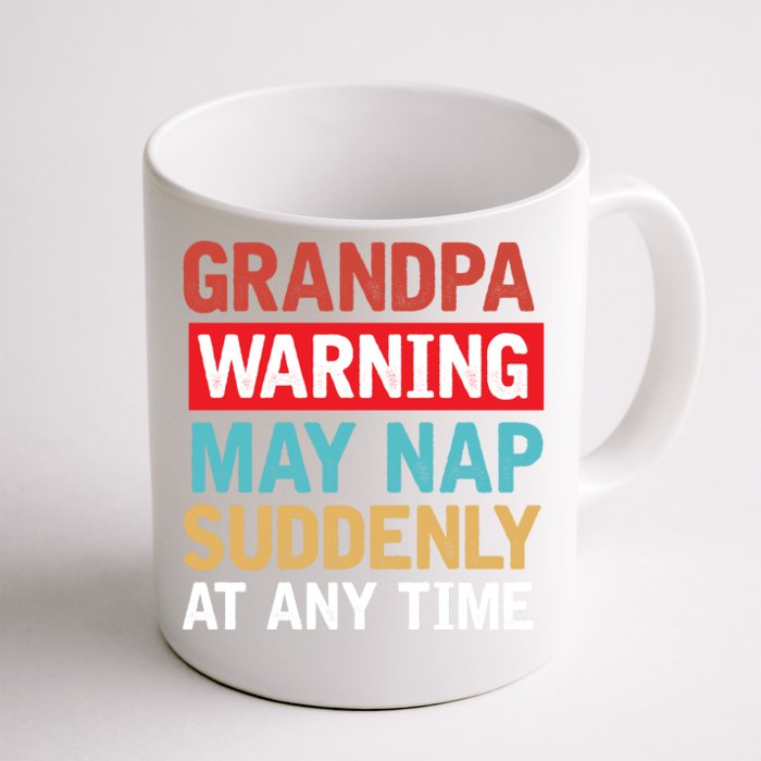 Grandpa Warning May Nap Suddenly Gift Vintage Front & Back Coffee Mug