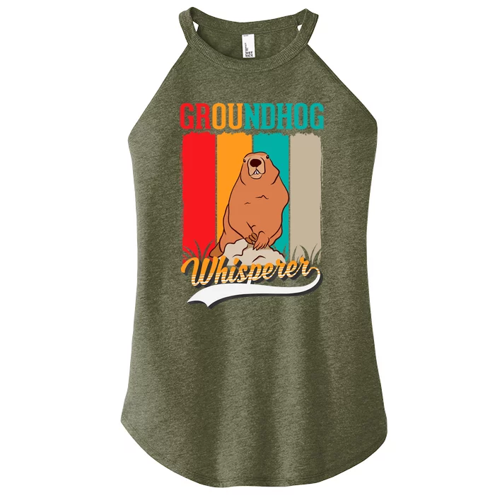 Groundhog Whisperer Marmot Whisperer Women’s Perfect Tri Rocker Tank