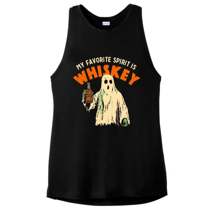 Ghost Whiskey My Favorite Spirit Is Whiskey Ghost Ladies Tri-Blend Wicking Tank