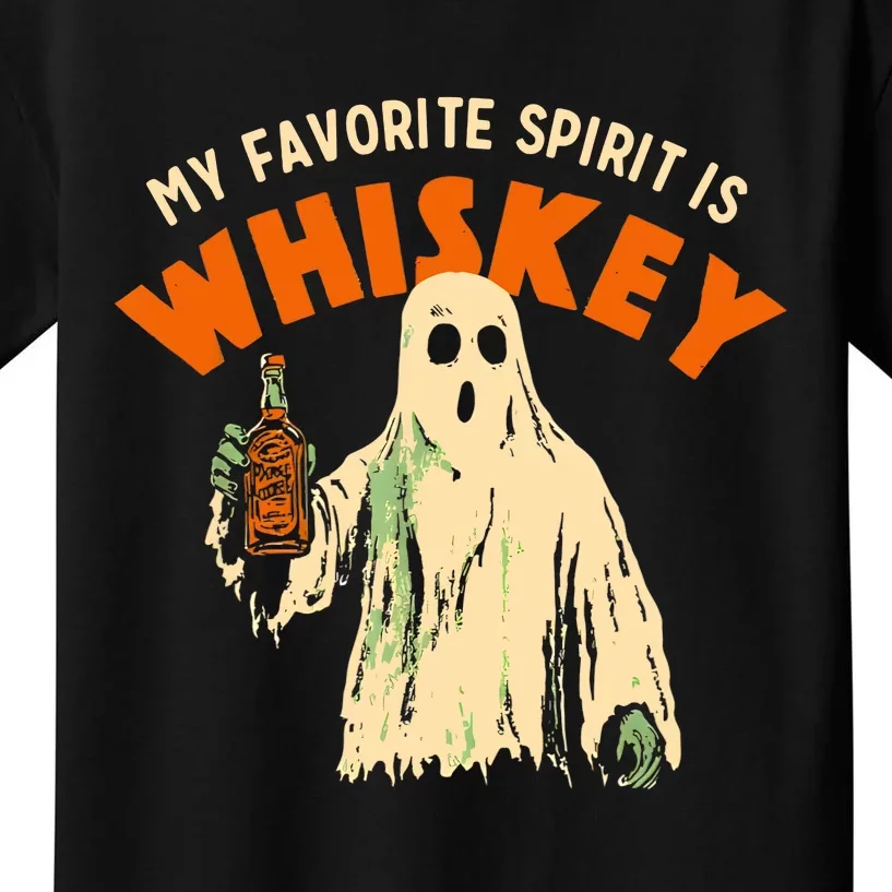 Ghost Whiskey My Favorite Spirit Is Whiskey Ghost Kids T-Shirt