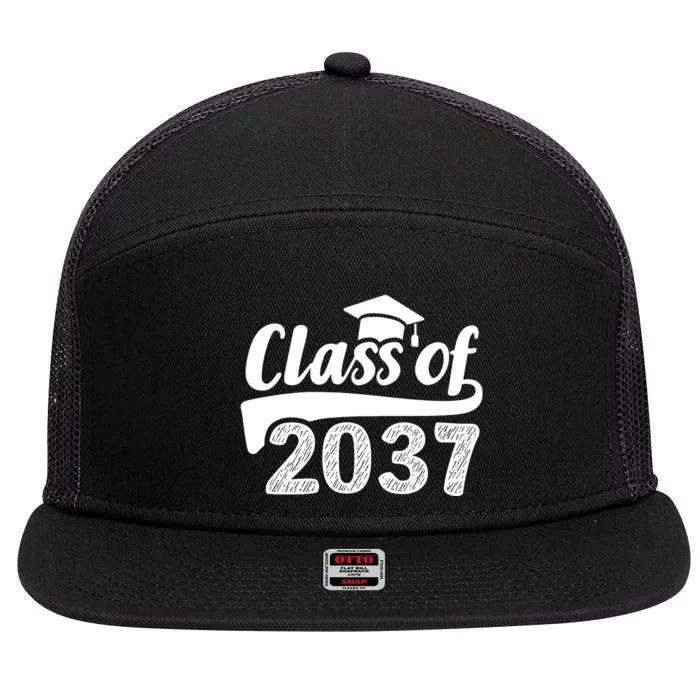 Grow With Me Class Of 2037 Graduation Preschool 7 Panel Mesh Trucker Snapback Hat