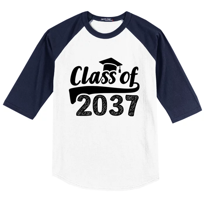 Grow With Me Class Of 2037 Graduation Preschool Baseball Sleeve Shirt