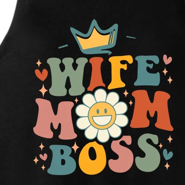 Groovy Wife Mom Boss Mothers Day Gift For Mom Wife Gift Ladies Tri-Blend Wicking Tank