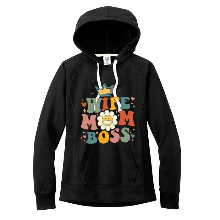 Groovy Wife Mom Boss Mothers Day Gift For Mom Wife Gift Women's Fleece Hoodie